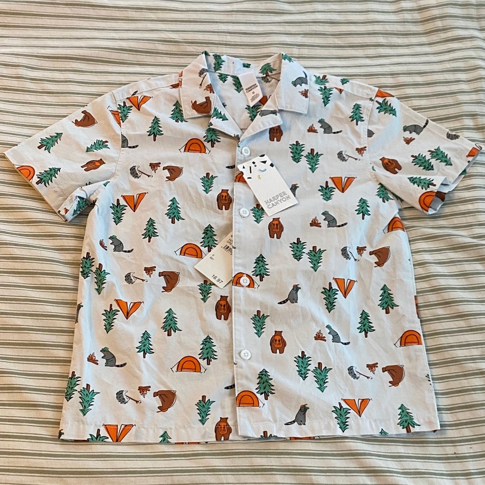 NWT Harper Canyon Cream Outdoor Print Shirt
